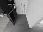 MEXEN/S - Kioto+ L Sprchová zástena WALK-IN s poličkou a držiakom uterákov 70 x 200, grafit, chróm 800-070-123-01-40