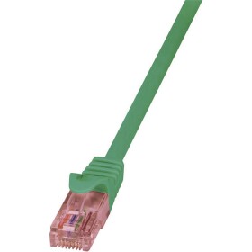 LogiLink CQ2075U RJ45 sieťové káble, prepojovacie káble CAT 6 U/UTP 5.00 m zelená samozhášavý, s ochranou 1 ks; CQ2075U