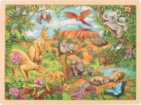 GOKI Drevené puzzle Austrálske zvieratá