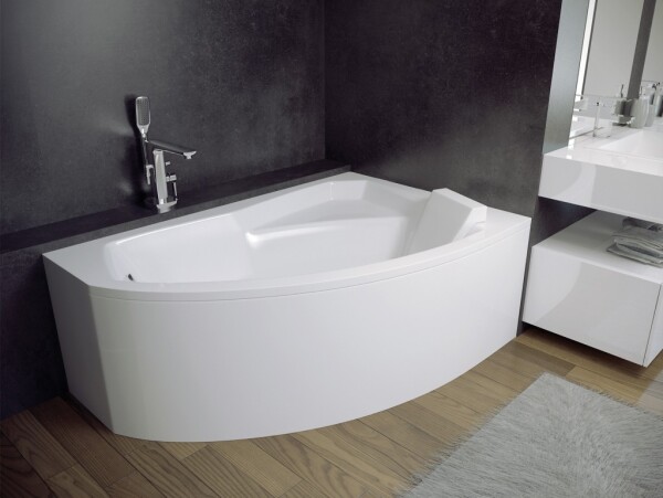 BESCO - Asymetrická vaňa RIMA - Nožičky k vani - S nožičkami, Rozmer vane - 130 × 85 cm, Spôsob prevedenia - Ľavé VANRIM130L+OLVPINOZ