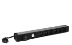 Legrand PDU 6x 230V s prepäťovou ochranou / Rozvodný panel / 1U / 16 A / 3700 W / kábel 3 m (646835)