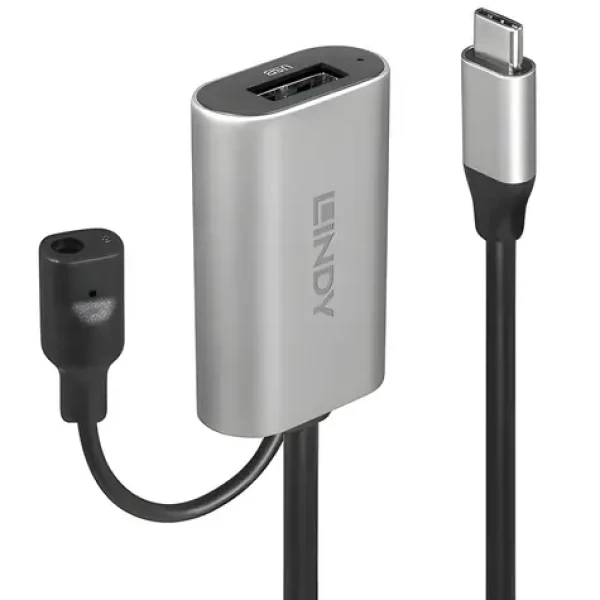 Lindy USB-C - USB-A aktívna predlžka 5m čierna / Kábel / USB 3.2 Gen 1 / 5 Gbit/s (43270)