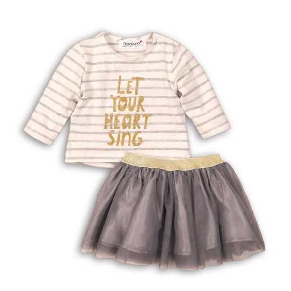 Dievčenský set, tričko a sukňa TUTU, Minoti, SWAN 2, dievča - 56/62 | 0-3m