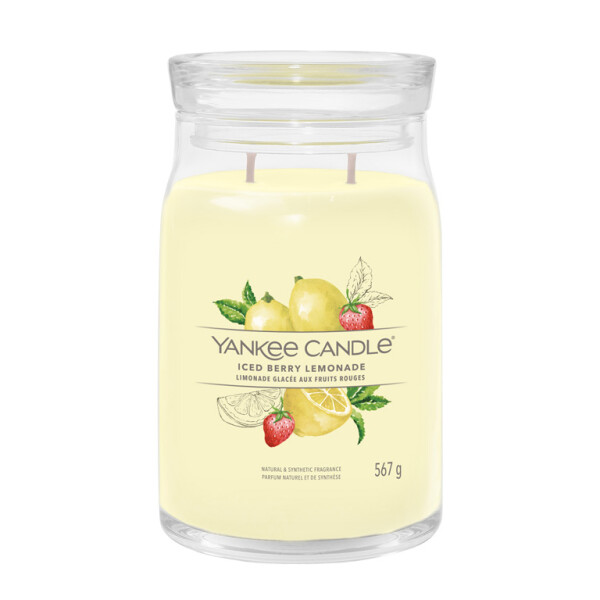 Yankee Candle Signature Iced Berry Lemonade veľký pohár 567g / doba horenia až: 90h (5038581129006)