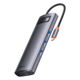 Baseus WKWG050013 Metal Gleam Series Dokovacia stanica / 3x USB 3.0 / 1x HDMI / 1x USB-C / 1x VGA / microSD/SD (WKWG050013)