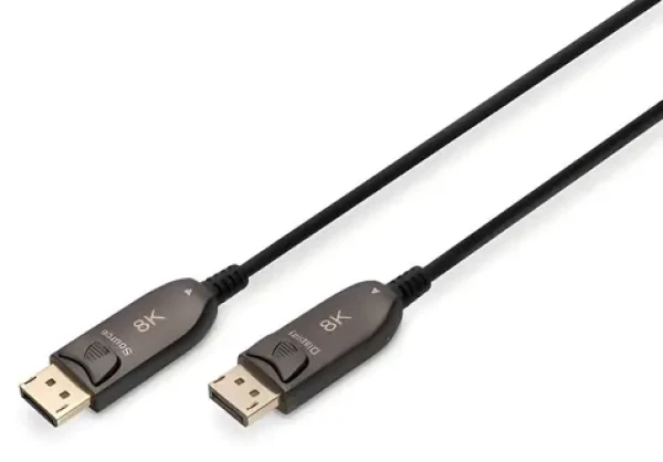 Digitus AK-340107-150-S čierna / Kábel DisplayPort / AOC / 8K/60Hz / 32,4 Gbps / 15 m (AK-340107-150-S)