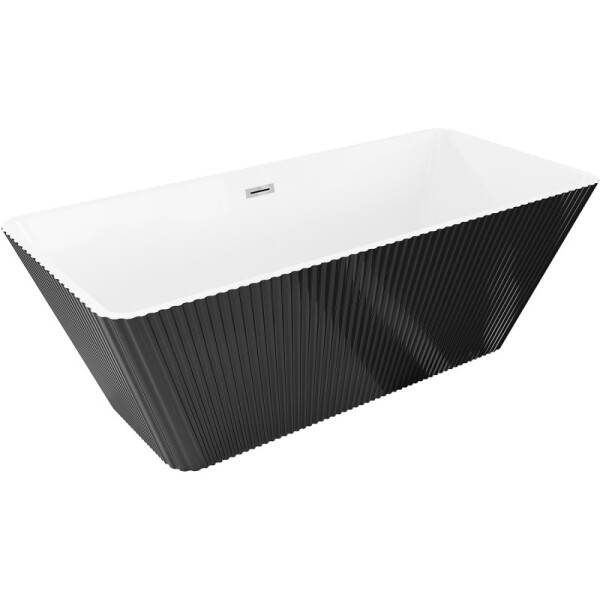 MEXEN/S - Tava voľne stojaca vaňa reliéf 170 x 75, biela/čierna, sifón a prepad chróm 52851707575-01