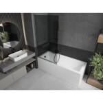 MEXEN/S - Next L vaňová zástena FIX 90 x 150, grafit, grafit kartáčovaná 895-090-000-03-40-66