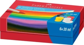 Faber-Castell Temperové farby 6x20 ml / Temperové farby / Vysoko pigmentované / Vodou riediteľné (0144/1210400)