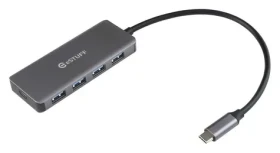 ESTUFF USB-C Charging Hub / Rozbočovač / 4X USB-A 3.2 Gen1 / USB-C PD 65W / hliníkový (ES623007)