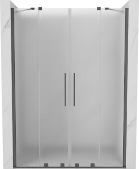 MEXEN/S - Velar Duo posuvné sprchové dvere 140, dekor, grafit metal 871-140-000-32-95