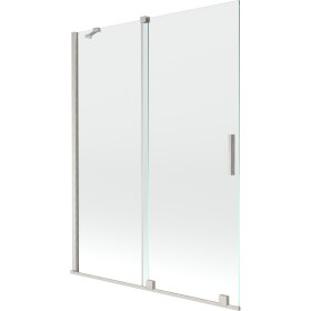 MEXEN/S - Velár dvojkrídlová posuvná vaňová zástena 130 x 150, transparent, nikel kartáčovaný 896-130-000-01-97