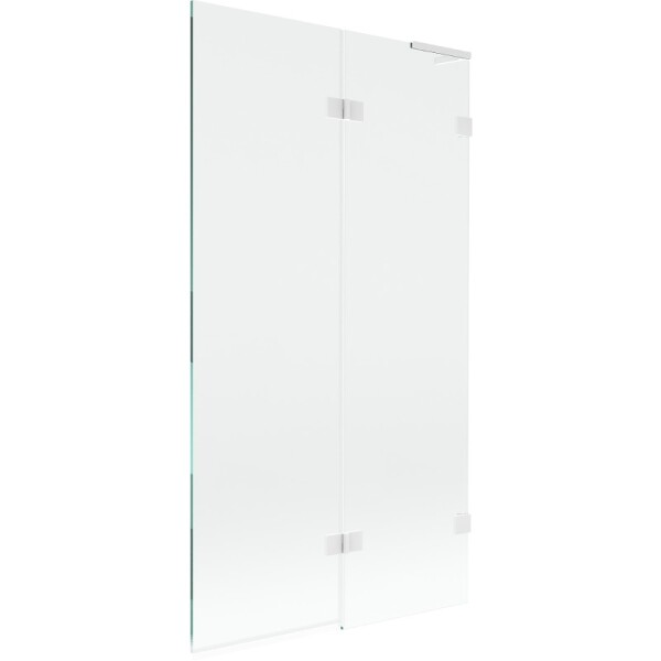 MEXEN/S - Lunar L vaňová zástena 2-krídlová pravá 100 x 150, transparent, biela 897L-100-100-20-00-P