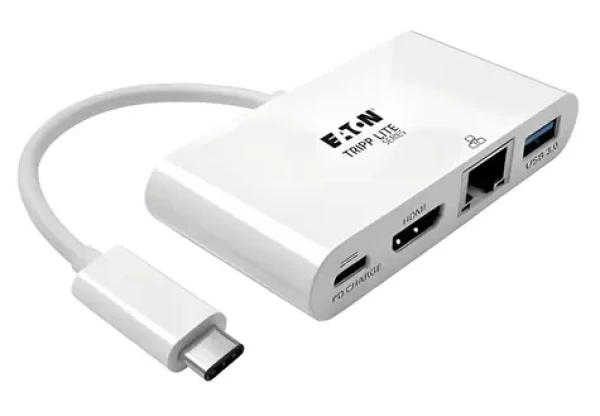 EATON Tripp Lite U444-06N-HGU-C biela / Multiportový adaptér / USB-C / HDMI / USB 3.0 / RJ45 / PD 60W (U444-06N-HGU-C)