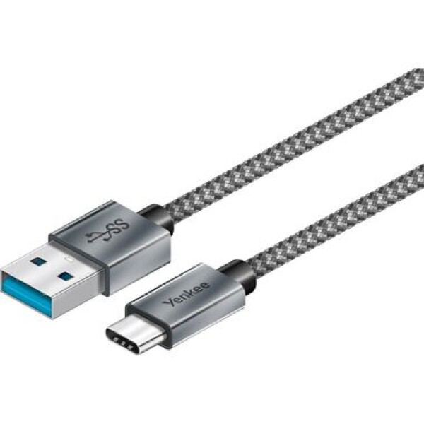 YENKEE YCU 311 GY Kábel USB-A 3.1 (M) - USB-C (M) 1m šedá / 15W / 5Gbps (8590669275991)