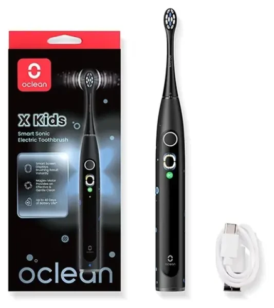 Oclean X Kids čierna / Detská sonická zubná kefka / 5 režimov / 72 000 kmitov (X Kids czarny)