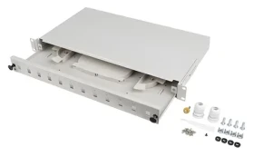 Lanberg Optický patch panel 19" 1U šedý / Patch panel / 12x SC simplex / 12x LC duplex (FOP1-24SD-LQB)