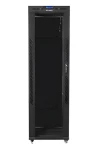 Lanberg FF01-6842-12BL V2 čierna / Stojanový rozvádzač / 19" / 42U / 600x800 mm / nosnosť 1200 kg / sklenené dvere (FF01-6842-12BL)