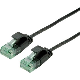 Roline recycled material 21.45.3457 RJ45 sieťové káble, prepojovacie káble CAT 6A U/UTP 5.00 m čierna netienený, extrémne tenký, PVC plášť 1 ks; 21.45.3457
