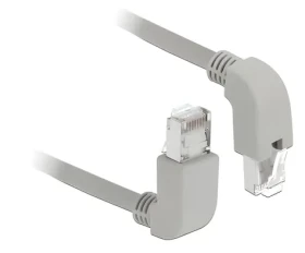DeLock RJ45 Cat.6 S/FTP sivá / Sieťový kábel / pravouhlý konektor / 0,5 m (85861)