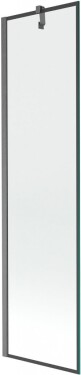 MEXEN/S - Next vaňová zástena FIX 50 x 150, čierna vzor, grafit kartáčovaná 895-050-000-00-70-66