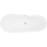 MEXEN/S - Dora voľne stojaca vaňa 170 x 75, biela/čierna, sifón a prepad nikel kartáčovaný 52071707575-97