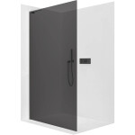 CERANO - Sprchová zástena Walk-in Onyx L-ľavá vzpera - 8 mm - čierna matná, grafitové sklo - 70x200 CER-8050BD753