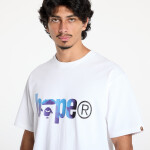 Tričko A BATHING APE Tie Dye Bape Logo Tee White/ Black XXL