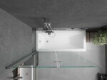 MEXEN/S - Cubik obdĺžniková vaňa 150 x 70 cm s panelom + vaňová zástena 120, transparent, chróm 550315070X9212020100