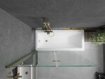 MEXEN/S - Cubik obdĺžniková vaňa 170 x 70 cm s panelom + vaňová zástena 120, transparent, zlatá 550317070X9212025000