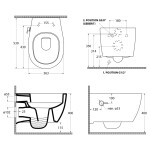 ISVEA - SENTIMENTI CLEANWASH závesná WC misa, integrovaný ventil a bidetová spŕška, Rimless, 36x53cm, biela 10ARS1101I