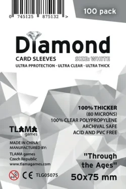 TLAMA hry Obaly na karty Diamond White: "Through the Ages" (50x75 mm) (80 mikrónov, 100 ks)