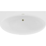 MEXEN/S - Bruna voľne stojaca vaňa nástenná 150 x 82, biela lesk, sifón a prepad zlatá 52731508200-50