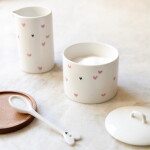 Bastion Collections Keramický džbánik White / Pink Heart 250 ml