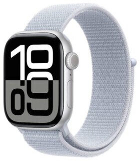 Apple Watch Series 10 GPS 42mm Strieborné hliníkové telo - Oblačne modrý prevliekací remienok / 130-200 mm (MWWD3)