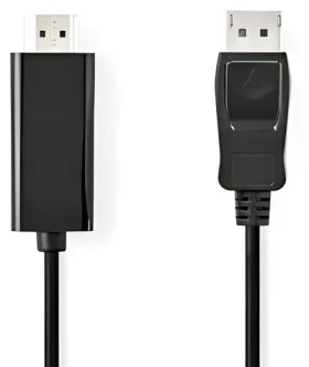 Nedis DisplayPort - HDMI čierna / Kábel / 1080p / poniklované / 1 m (CCGL37100BK10)