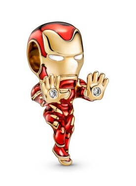 Pandora Jedinečný pozlátený prívesok Iron Man Marvel Shine 760268C01