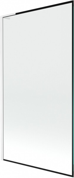 MEXEN/S - Next L vaňová zástena FIX 100 x 150, čierna vzor, biela 895-100-000-03-70-20