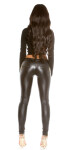 Sexy KouCla leather look pants with zips black