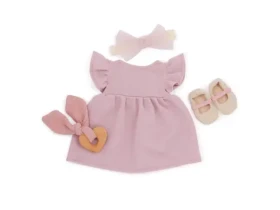 LullaBaby Šaty pre bábiku ružové s doplnkami