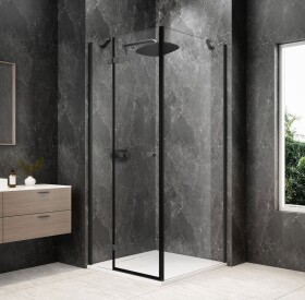 POLYSAN - GLOBE GUN METAL štvorcová sprchová zástena 900x900, číre sklo, ľavá GB1090-3315LGM