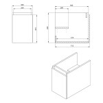 SAPHO - LOREA skrinka s umývadlom 101x46x51,5cm (30+70 cm), pravá, dub Alabama/biela matná LE070-2231-R-02