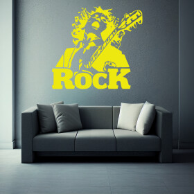 Veselá Stena Samolepka Angus Young AC/DC Farba: žltá, Veľkosť: 100 x 92 cm