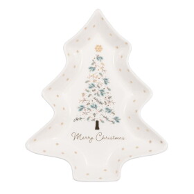 GREEN GATE Porcelánový tanier Lucie Xmas White Medium