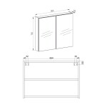 Mereo Kúpeľňová galerka 80 cm, zrkadlová skrinka, dub Riviera CN717GRN