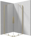 DEANTE - Sprchovací kút Prizma zlato kefované, štvorcová, 90x90 cm KPNRP09P09