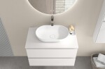 CERANO - Kúpeľňová skrinka Carole + doska pod umývadlo Navira Slim - 18 mm - biela matná - 60x49,8x46 CER-476291