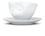 FIFTYEIGHT PRODUCTS Kávový hrnček Küssend biela / Hrnček / 200 ml / Porcelán / S tanierikom / Do umývačky aj mikrovlnky (T014201)