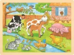 GOKI Drevené puzzle Život na farme