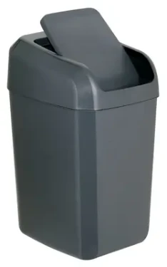 Denox Troya antracitová / Odpadkový koš / 30 l / houpací víko / 28x35x53 cm